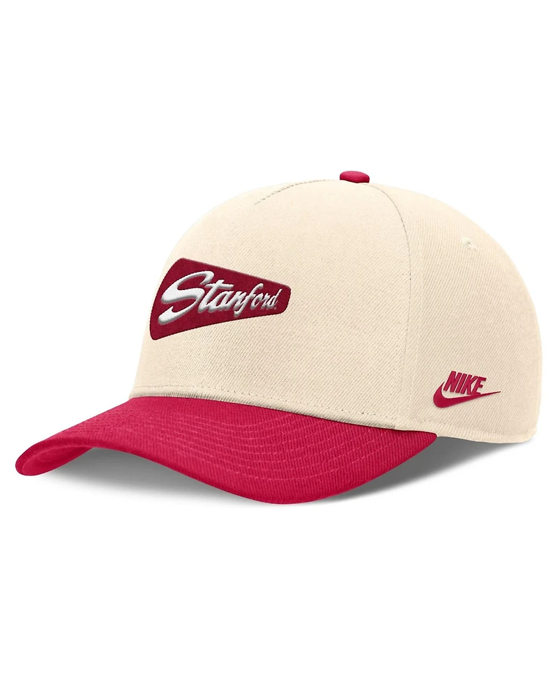 Nike Men's Natural/Cardinal Stanford Cardinal Academic Rise Dri-fit Adjustable Hat