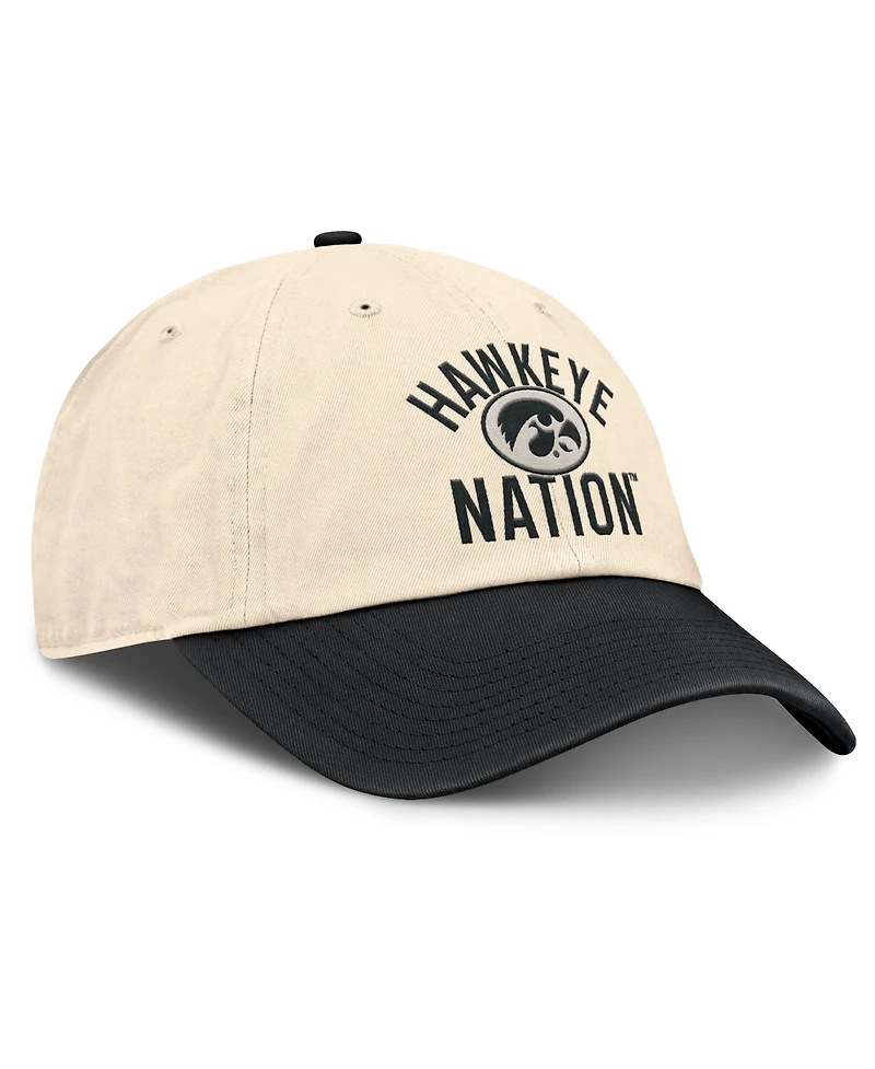Men's and Women's Nike Natural Iowa Hawkeyes 2026 Primetime Natural 2-Tone Club Adjustable Hat