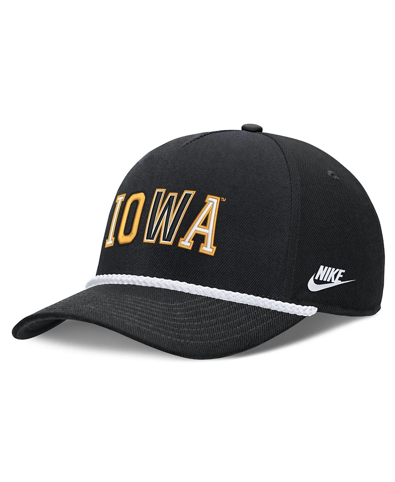 Men's and Women's Nike Black Iowa Hawkeyes 2026 Basketball Refresh 5-Panel Rope Rise Hat