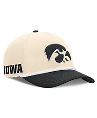 Men's and Women's Nike Natural Iowa Hawkeyes 2026 Primetime Natural 5-Panel Rope 2-Tone Rise Hat