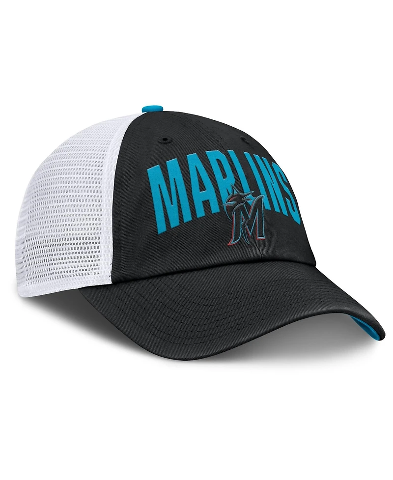 Men's Nike Black Miami Marlins Primetime Club Adjustable Trucker Hat