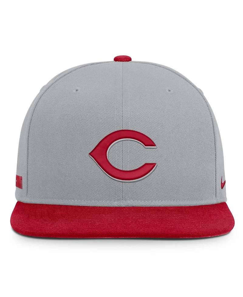 Men's Nike Gray/Red Cincinnati Reds Primetime Pro Dri-fit snapback Hat