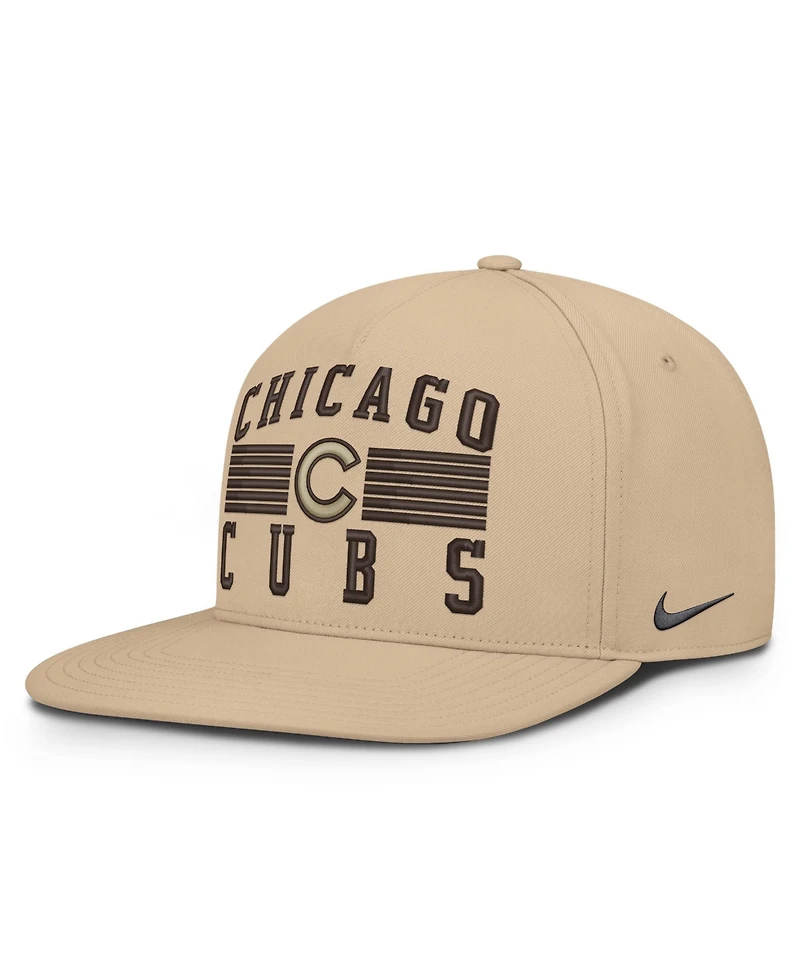 Nike Men's Khaki Chicago Cubs Desert Pro AeroBill Dri-fit Snapback Hat