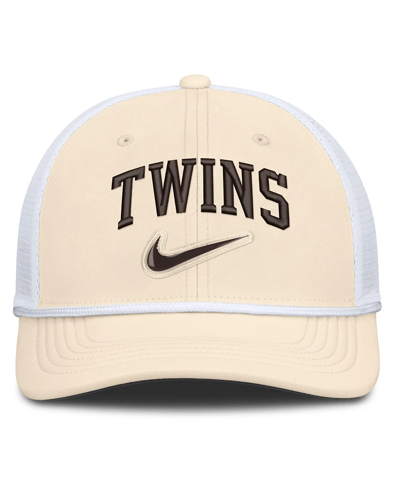 Men's Nike Natural/White Minnesota Twins Rise Dri-fit Trucker Adjustable Hat
