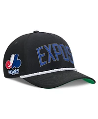 Men's Nike Black Montreal Expos Cooperstown Collection Rise Adjustable Hat