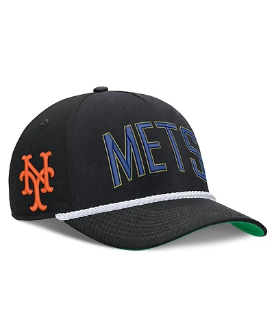 Men's Nike Black New York Mets Cooperstown Collection Rise Adjustable Hat
