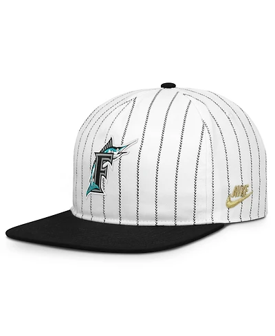 Men's Nike White/Black Florida Marlins Cooperstown Collection Pro Adjustable Hat