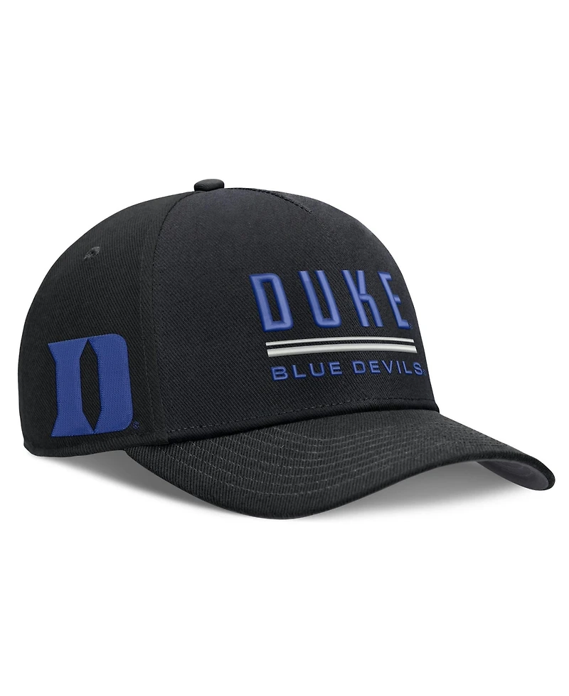 Men's Nike Black Duke Blue Devils 2026 Sideline Dri-fit Rise Adjustable Hat