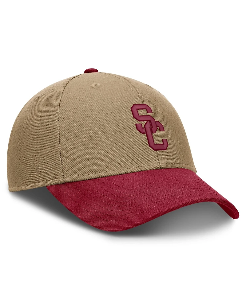 Men's and Women's Nike Beige/Cardinal Usc Trojans Primetime Rise Dri-fit Adjustable Hat