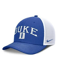 Nike Men's and Women's Royal/White Duke Blue Devils Primetime Arched Trucker Adjustable Hat