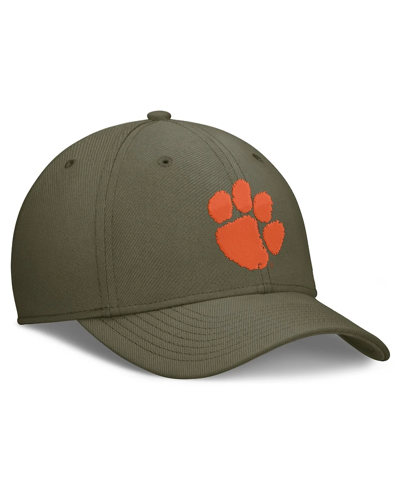 Nike Men's Olive Clemson Tigers Primetime SwooshFlex Dri-fit Hat