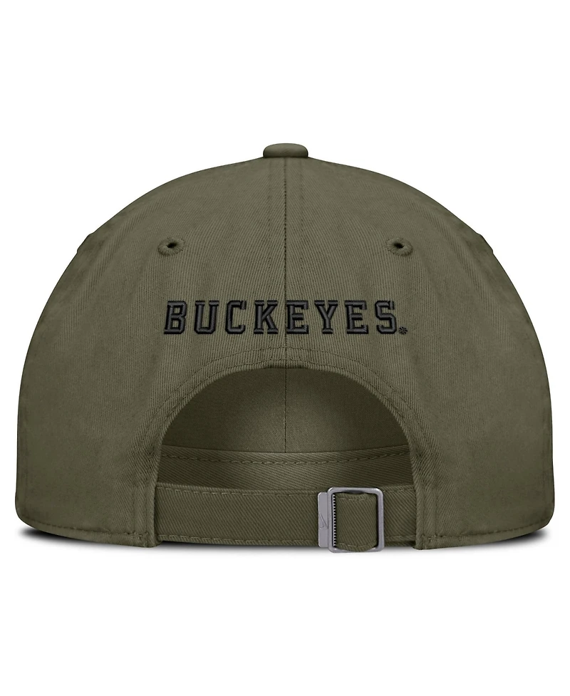 Nike Men's Olive Ohio State Buckeyes Primetime SwooshFlex Dri-fit Hat
