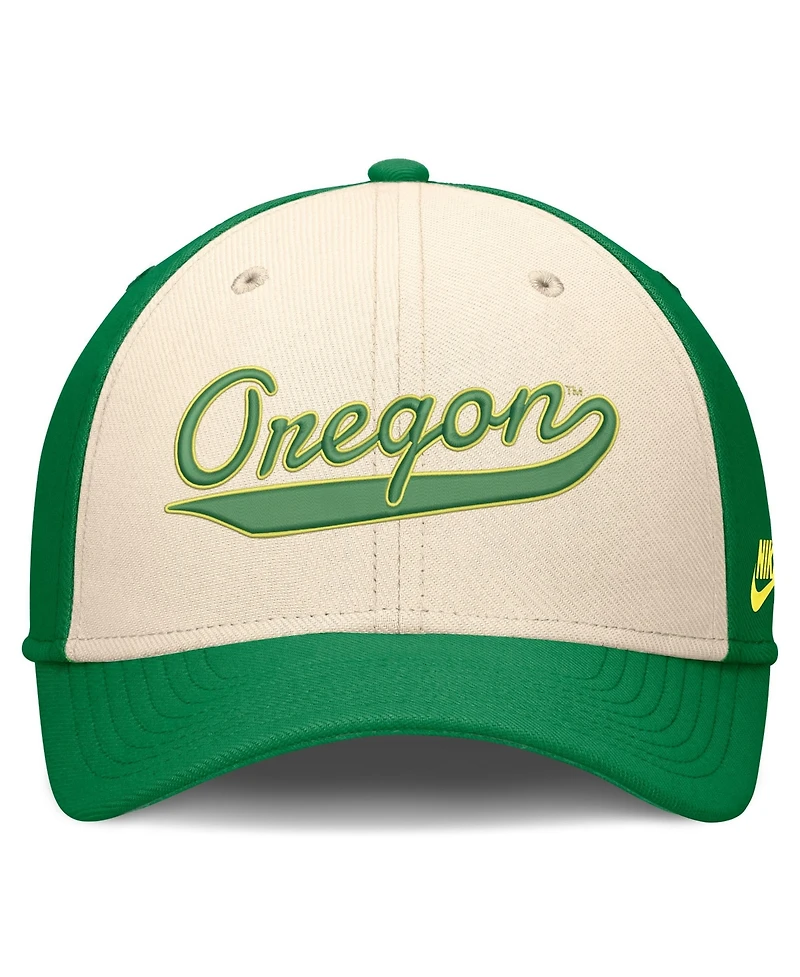 Nike Men's Natural/Green Oregon Ducks Legacy Swooshflex Dri-fit Hat