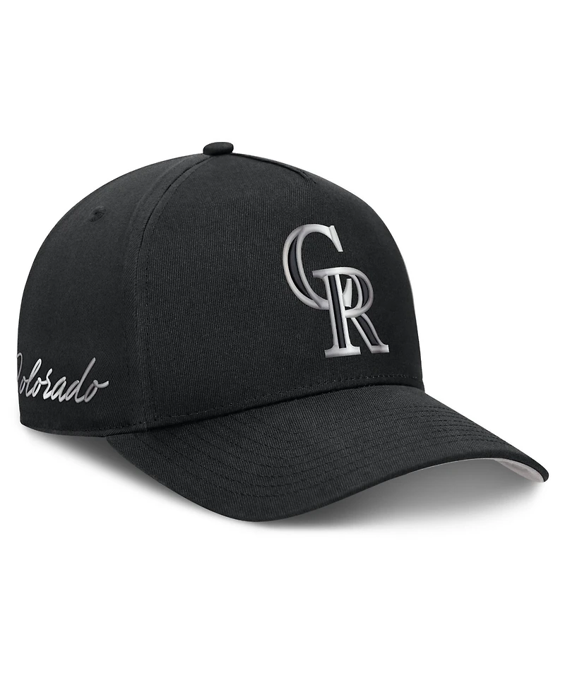 Men's Nike Black Colorado Rockies Rise Dri-fit A-Frame Adjustable Hat