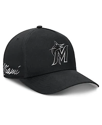 Men's Nike Black Miami Marlins Rise Dri-fit A-Frame Adjustable Hat