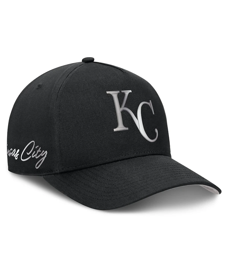 Men's Nike Black Kansas City Royals Rise Dri-fit A-Frame Adjustable Hat