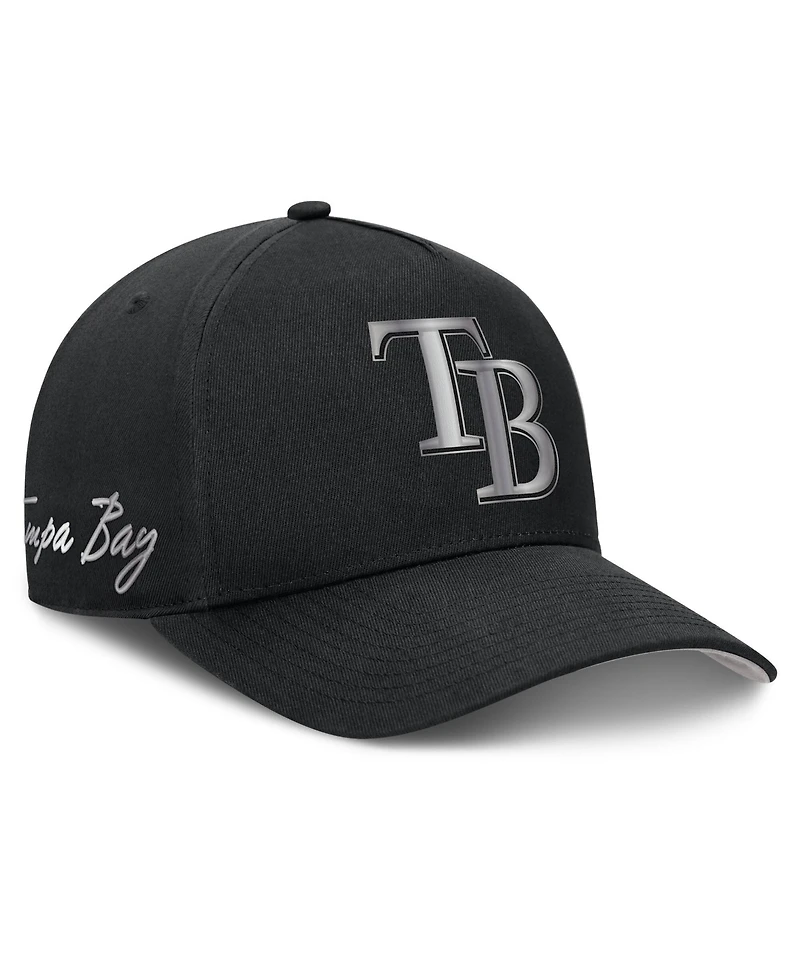 Men's Nike Black Tampa Bay Rays Rise Dri-fit A-Frame Adjustable Hat
