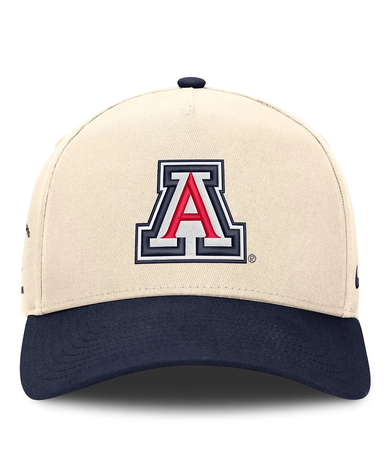 Nike Men's and Women's Natural/Navy Arizona Wildcats Campus Prep Rise Adjustable Hat