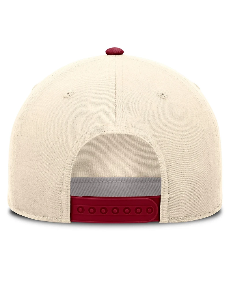 Nike Men's and Women's Natural/Cardinal Stanford Cardinal Campus Prep Rise Adjustable Hat