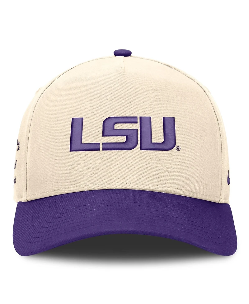 Nike Men's and Women's Natural/Purple Lsu Tigers Campus Prep Rise Adjustable Hat