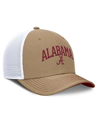 Nike Men's and Women's Beige/Crimson Alabama Crimson Tide Primetime Arched Trucker Adjustable Hat