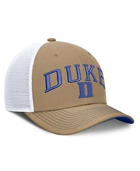 Nike Men's and Women's Beige/Royal Duke Blue Devils Primetime Arched Trucker Adjustable Hat
