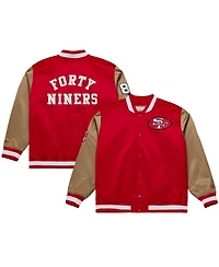 Mitchell & Ness Men's Scarlet/Gold San Francisco 49ers 80th Anniversary Heavyweight Satin Full-Snap Jacket