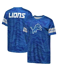 Outerstuff Big Boys and Girls Blue Detroit Lions Slant Route Performance T-Shirt