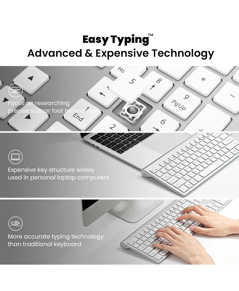 Lofree Wireless Rechargeable Silent Keyboard and Mouse Set