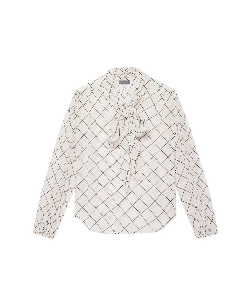 Mint Velvet Women's Checked Bow Blouse