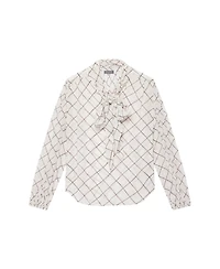 Mint Velvet Women's Checked Bow Blouse