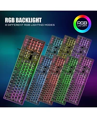 Lofree Wired Gaming Keyboard Mouse Combo Rgb Backlit 7200 Dpi Anti Ghosting Soft Wrist Rest