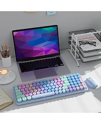 Lofree Retro Typewriter Style Wireless Clicky Keyboard and Mouse Combo Compatible with Windows and macOS