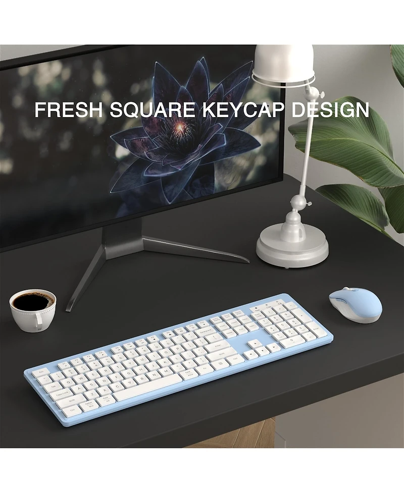 Lofree 104-Key Wireless Keyboard and Mouse Combo Compatible with Windows