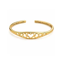 Dloria Adjustable Engraved Mother Daughter Heart Cuff Bracelet