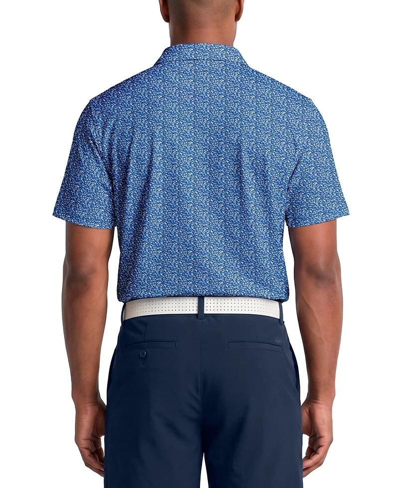 Pga Tour Men's Classic Floral Confetti Print Golf Polo Shirt