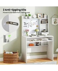 Sugift Compact Computer Desk with Hutch and Magnetic board