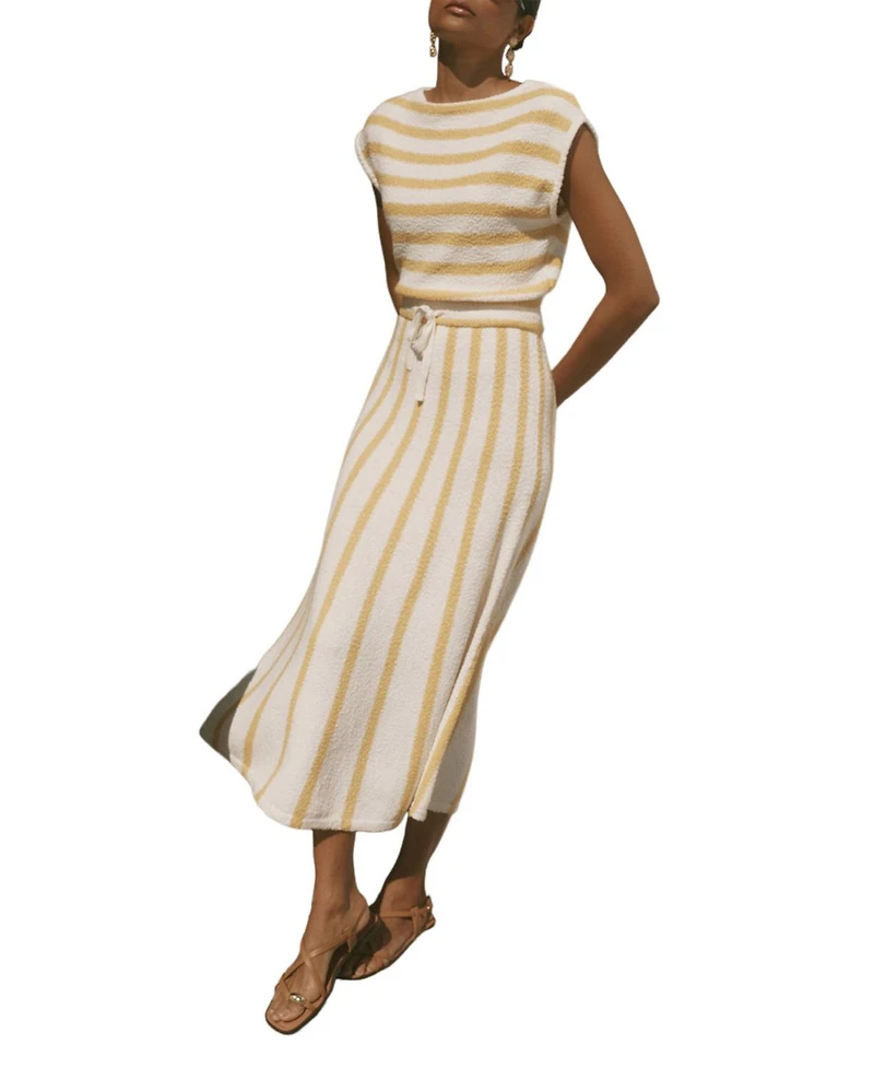 Mint Velvet Women's Striped A-Line Midi Dress