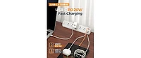 Tessan PS06 Surge Protector Desk Clamp 10-Foot Power Strip with 5 Outlets and 2 Usb-c Ports for phones, tablets and personal devices