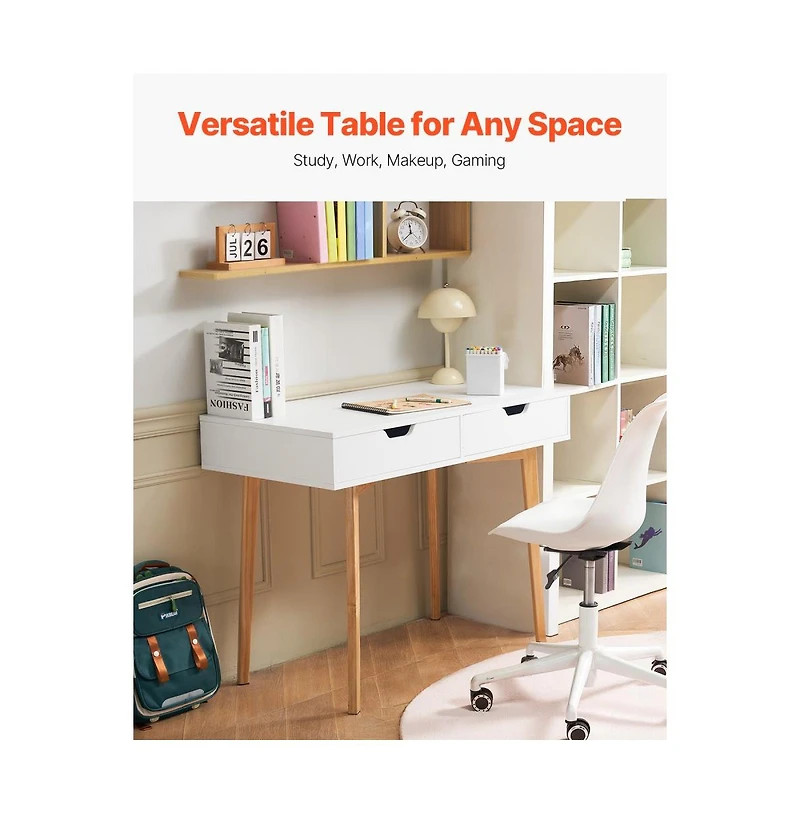 Slickblue Wooden Kids Desk with Drawer for Study and Writing Activities