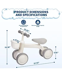 Baby Balance Bike Toys for 1 Year Olds 12-24 Months, Balance Bike with Soft Seat and Front Basket, No Pedal 4 Silence Wheels First Riding Toys