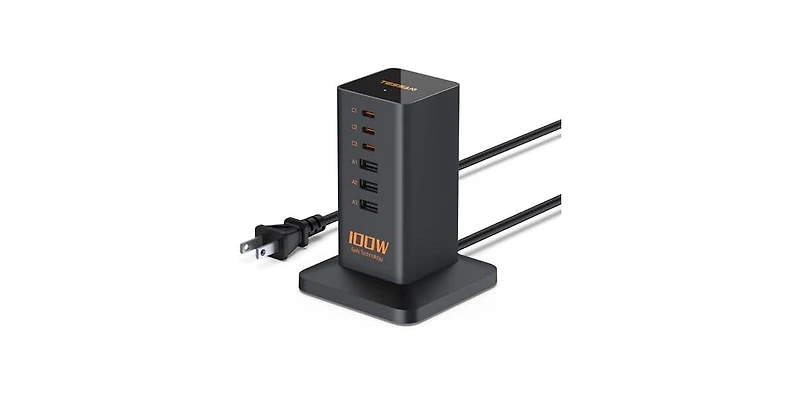 Tessan Multi-Port Usb Charging Station with 6-in-1, 100W, 3 Usb-c for Home, Office and Travel