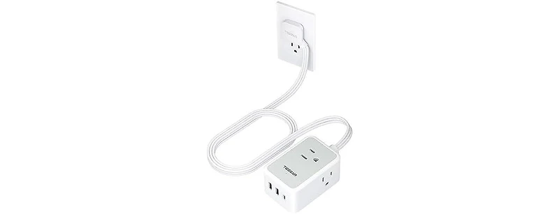 Tessan Wall Outlet Extender with 5 feet, 1 Usb C, 1250 Watts for Home, Office and Travel