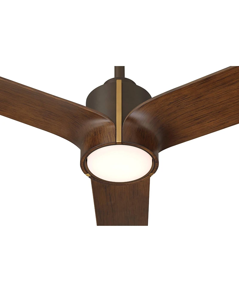 60" Casa Vieja Aero Bronze and Dark Walnut Led Ceiling Fan with Remote