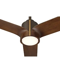60" Casa Vieja Aero Bronze and Dark Walnut Led Ceiling Fan with Remote