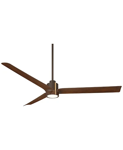 60" Casa Vieja Aero Bronze and Dark Walnut Led Ceiling Fan with Remote