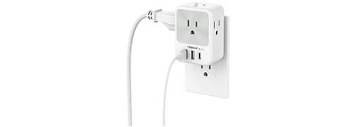Tessan Wall Outlet Extender with 1 Usb C, 2 Usb A, 15W for Home, Office and Travel