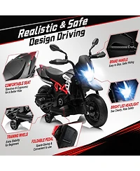 6V Kids Ride On Licensed Motorcycle Toy, Battery Powered Sport Bike with Training Wheels for Indoor Outdoor Play, Gray/Red/Black, Ages 3-6