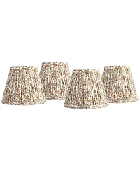 Springcrest 3 1/2" Top x 6" Bottom x 5" High x 5" Slant Print Lamp Shade Replacement Set of 4 Goldenrod Floral Clip On Candelabra