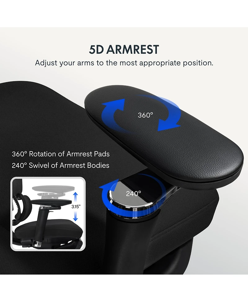 Flexispot C7 Max Series Premium Ergonomic Foam Seat Office Chair with Retractable Footrest